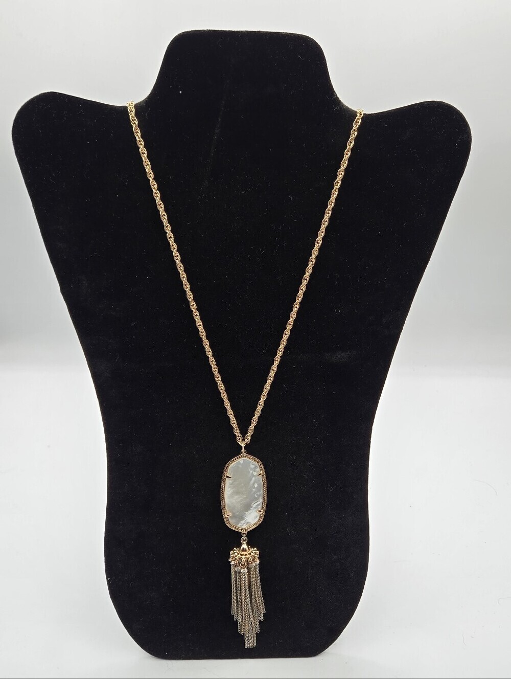 KENDRA SCOTT Long Pendant Tassle Necklace 14k Over Brass